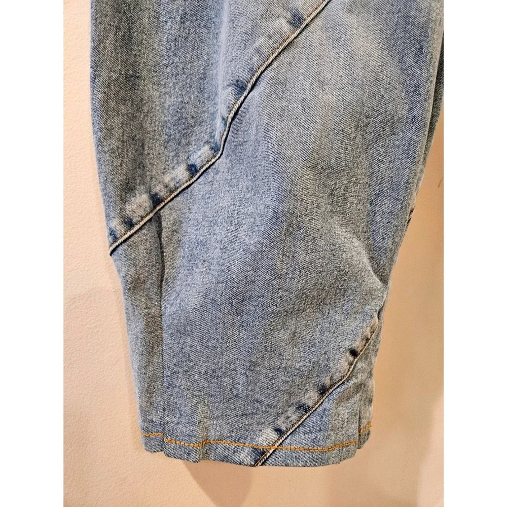 Stylewe High Waist Wide Barrel Leg Jeans Pleated Light Wash Jeans Size Large - Picture 2 of 10